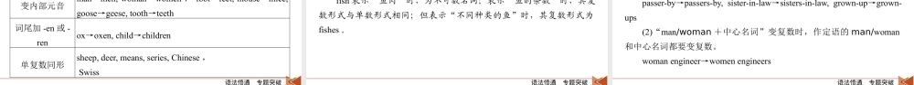 2026《衡中学案》高考一轮总复习 英语（人教版）语法悟通　专题突破　专题4　第1讲　名词.pptx