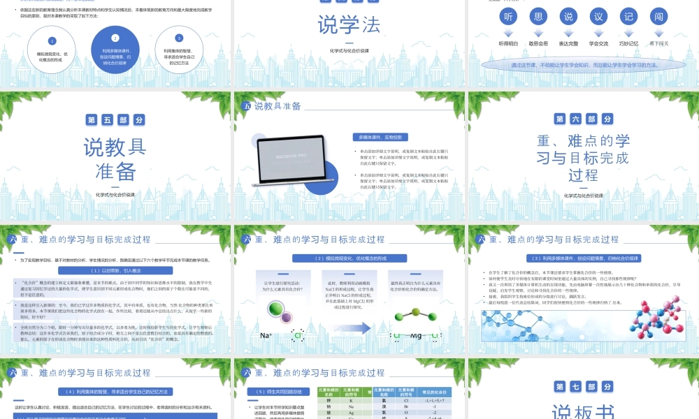 XX初中化学说课化学式与化合价说课.pptx
