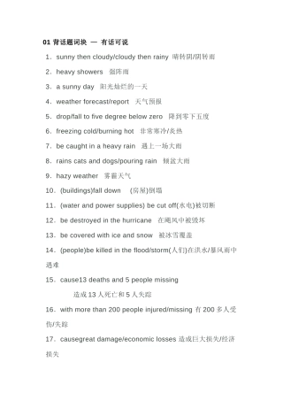 高中英语必备素材话题复习：天气.docx