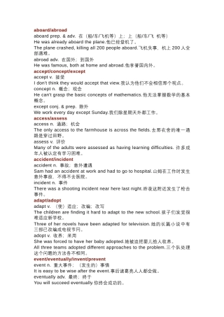 高中英语考试常考形近词总结.docx