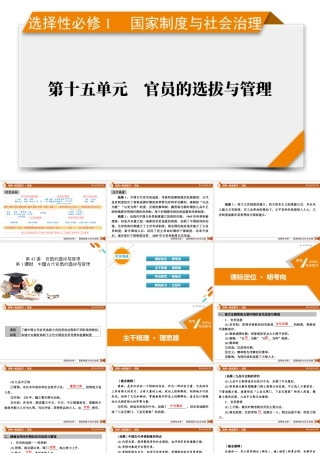 选择性必修1　第15单元　第43讲　第1课时　中国古代官员的选拔与管理.pptx