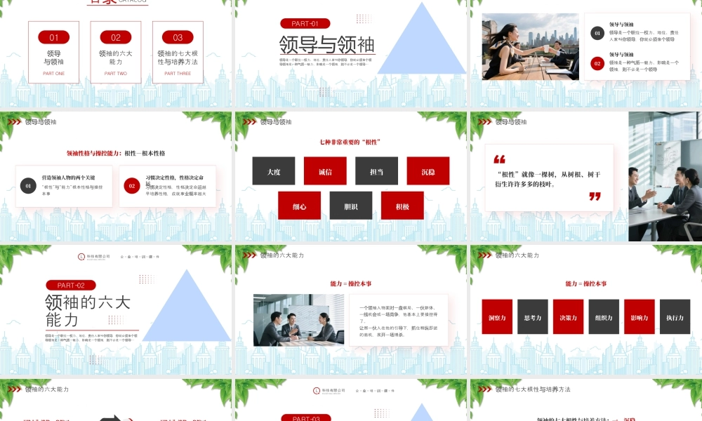 管理者的性格与领导力领袖的六大能力领袖的七大根性与培养方法.pptx