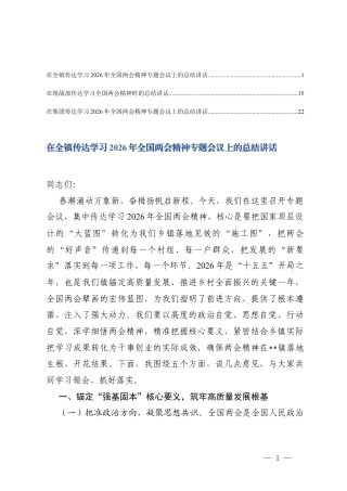 3篇 在传达学习2026年全国两会精神专题会议上的总结讲话.docx