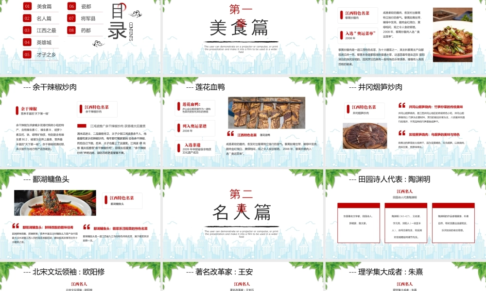 丝绸之路通道与红色文化发源地江西旅游攻略美食介绍.pptx