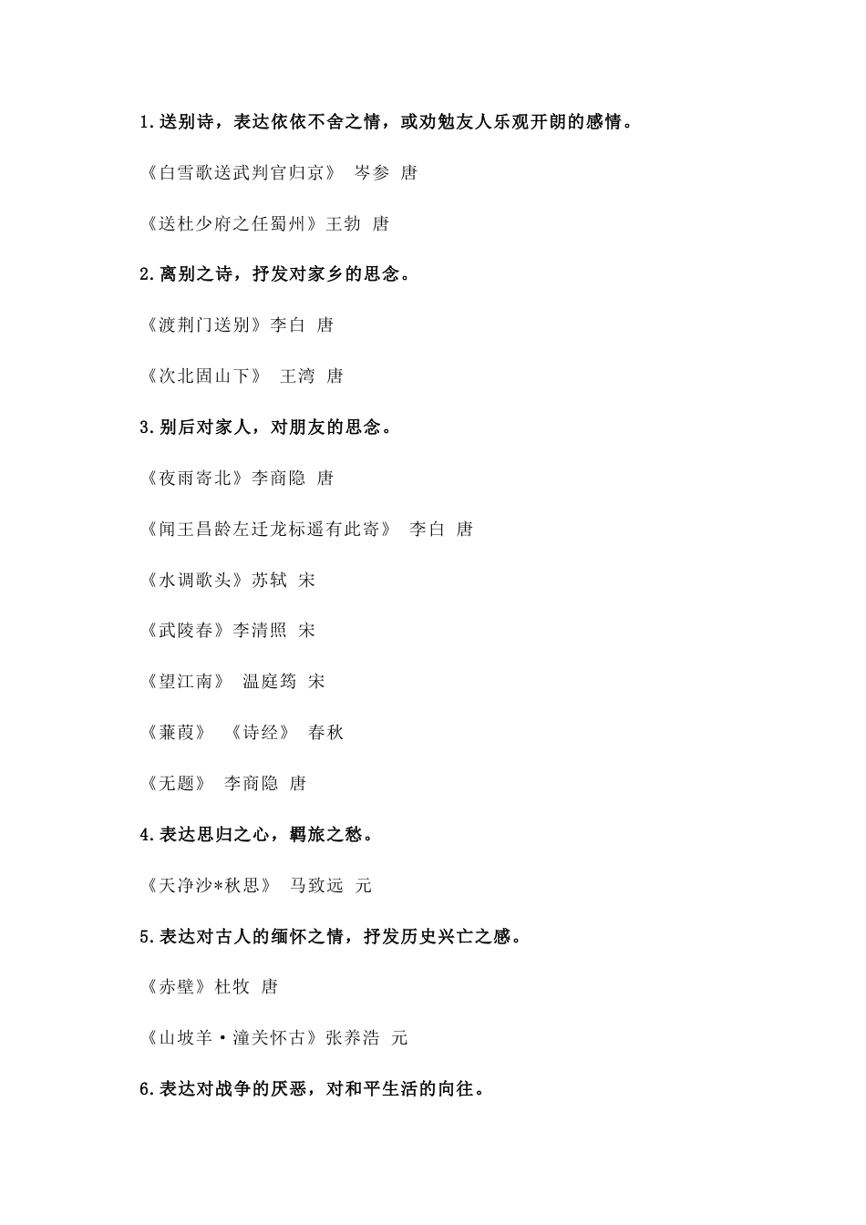 初中语文课内外古诗词主题分类.docx_第1页