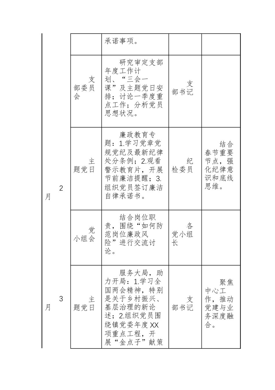 2026年度“三会一课”及“主题党日”计划表范文供参考.docx_第2页