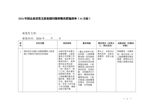 2026年国企基层党支部查摆问题和整改措施清单（16方面）.docx
