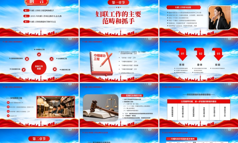 XX妇联工作培训尊重女性热爱家庭共建美好社会妇联工作的主要范畴和抓手.pptx