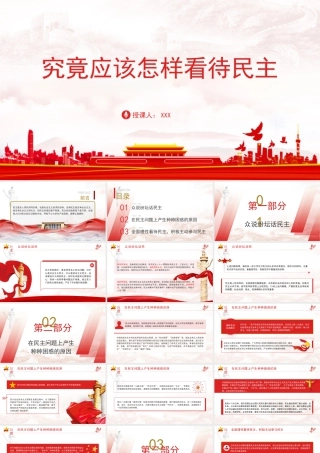 大学生党课-究竟应该怎样看待民主.pptx