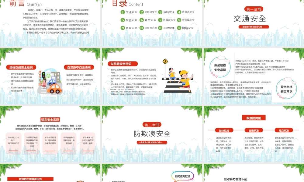 学生安全教育主题班会全面守护安全教育必修课安全无小事时刻记心间.pptx