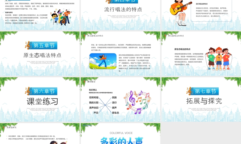 高中音乐多彩的人声唱法分类课堂练习.pptx