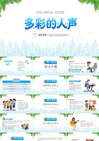 高中音乐多彩的人声唱法分类课堂练习.pptx