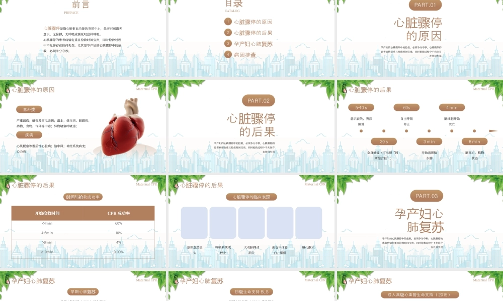 孕产妇心肺复苏急救培训心脏骤停原因心脏骤停后果心肺复苏病因排查.pptx