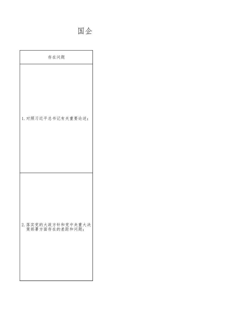 国企公司班子学习教育问题整改台账（含存在问题、具体表现、整改措施、进展成效）.xlsx_第1页