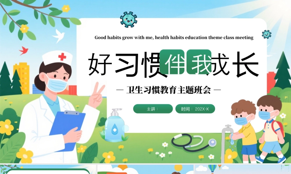 绿色卡通风好习惯伴我成长.pptx