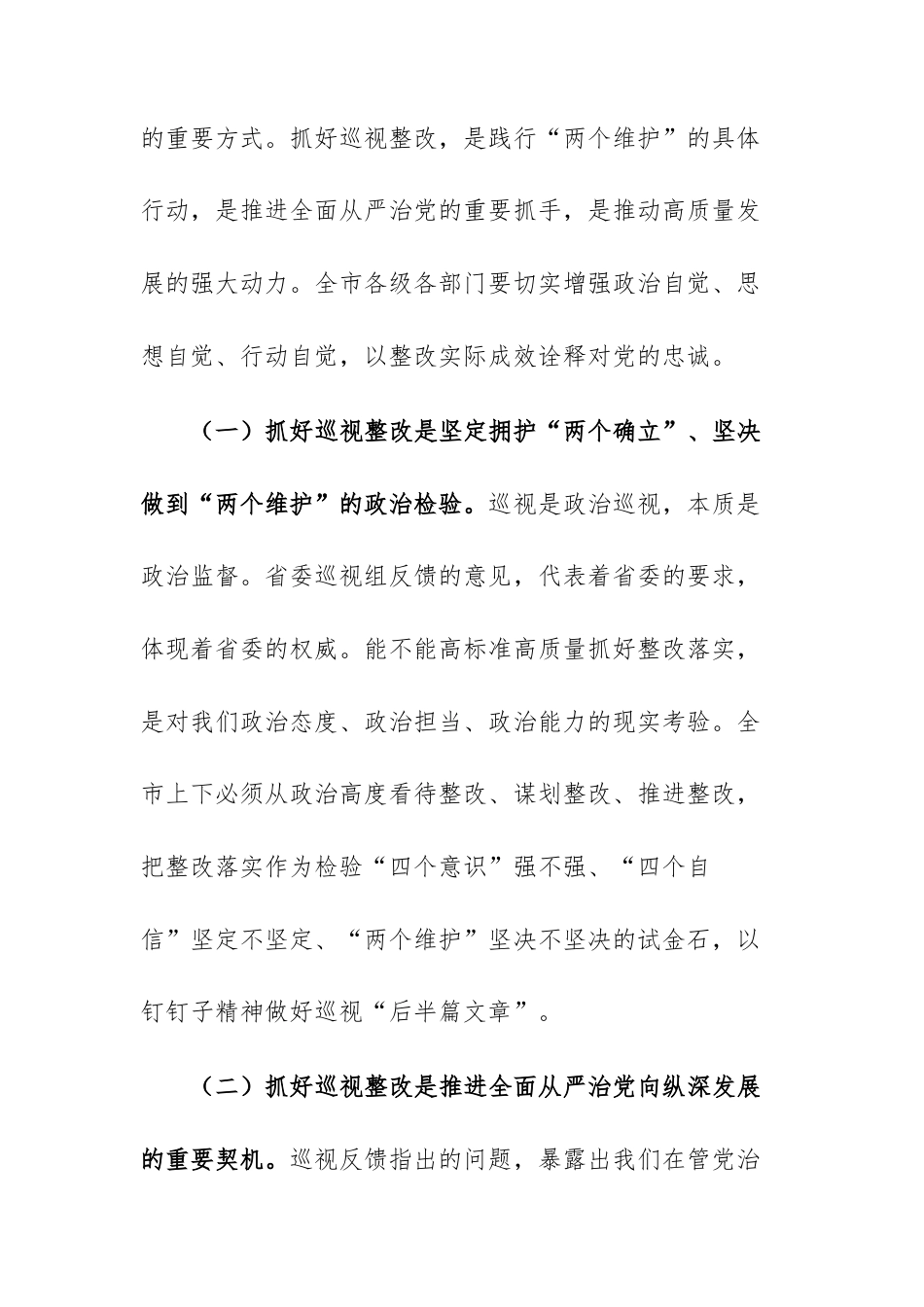 在2026年落实上级巡查反馈意见整改专题推进会上的讲话范文.docx_第2页