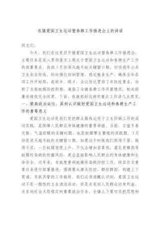在镇爱国卫生运动暨春耕工作推进会上的讲话.docx