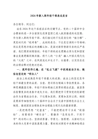 2026年新入职年轻干部表态发言.doc