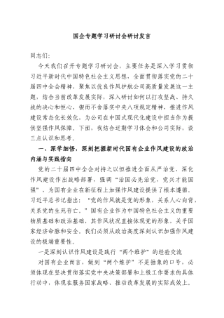 国企专题学习研讨会研讨发言.doc