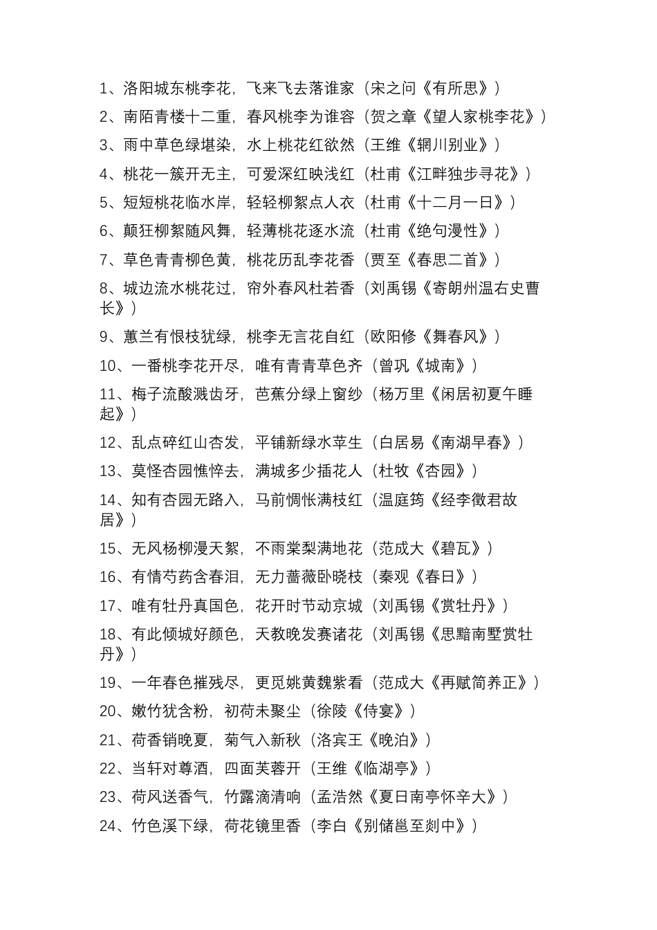 小学语文：诗词中描写“花”的45个好句子.docx_第1页