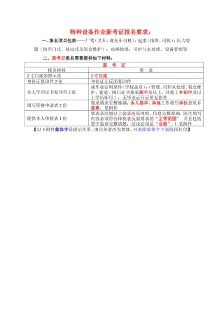 A特种设备安全管理新证报名要求.doc