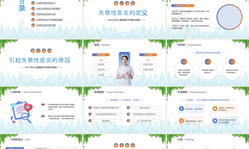 20XX年中心医院医疗护理培训课件失禁性皮炎的护理医院医疗护理培训课件.pptx
