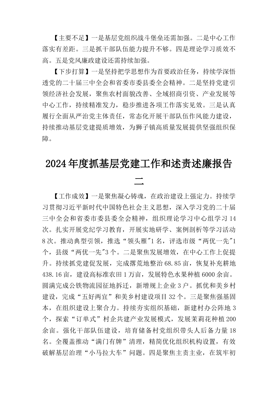 （2024年）度抓基层党建工作和述责述廉报告汇编.docx_第2页