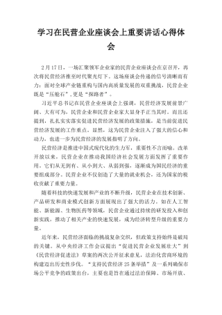 学习在民营企业座谈会上重要讲话心得体会.docx