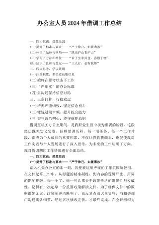 办公室人员（2024年）借调工作总结.docx