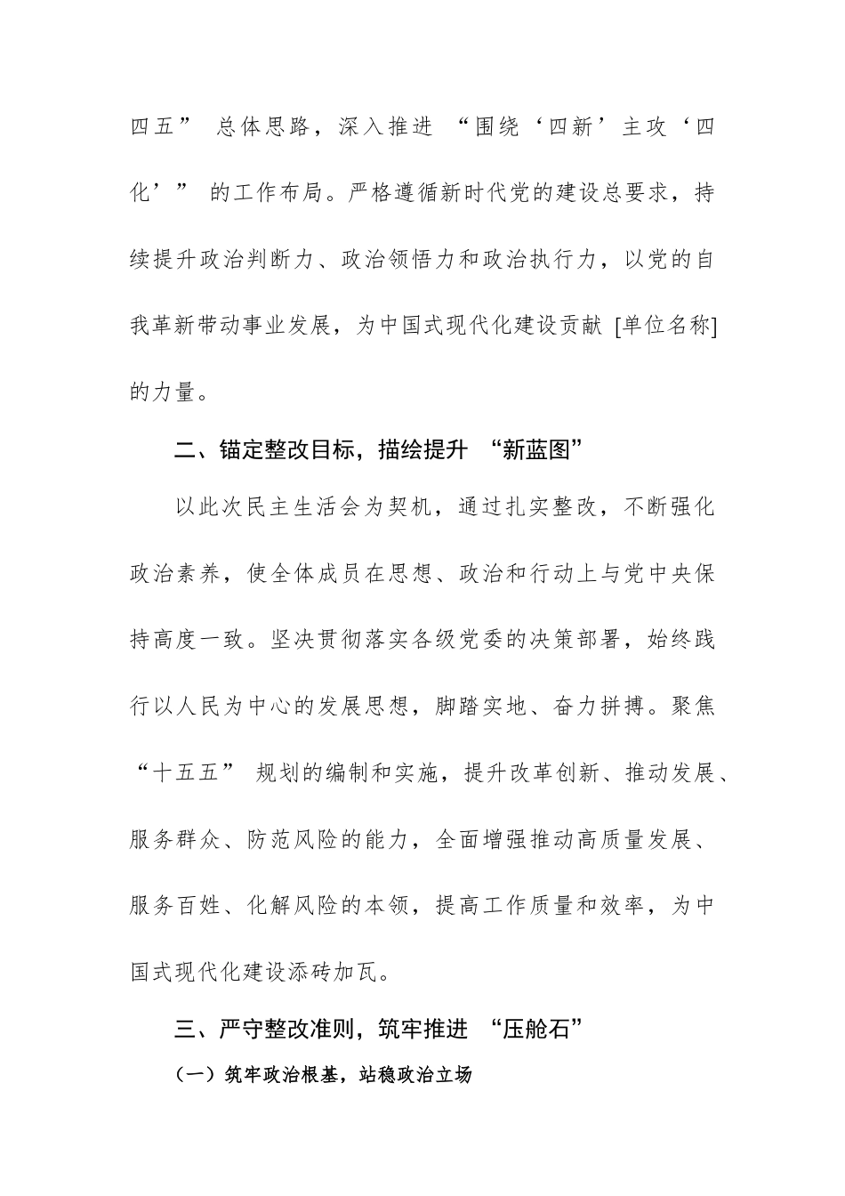 2024 年度民主生活会的整改落实方案（四个带头通用版）.docx_第2页