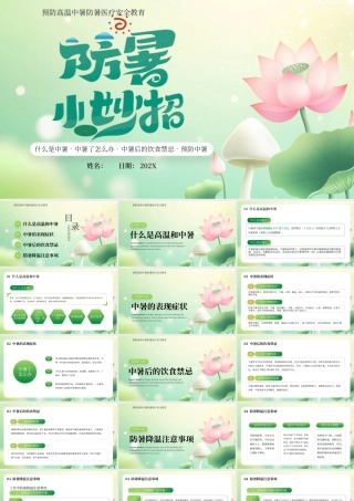 绿色简约防暑小妙招 .pptx