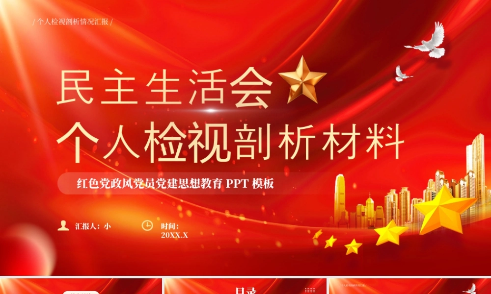 民主生活会 个人检视剖析材料.pptx