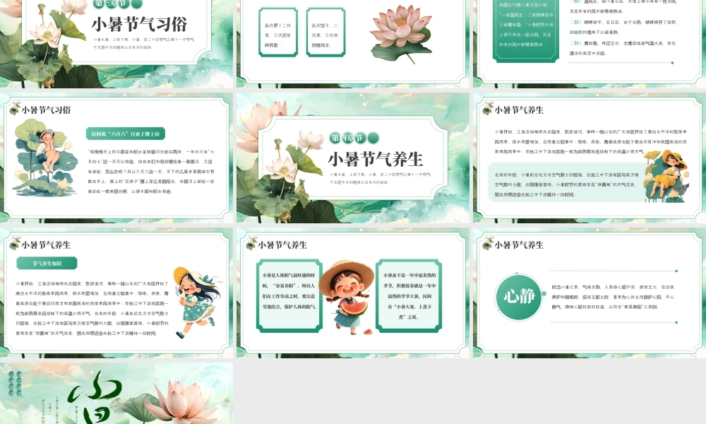绿色小暑节气介绍.pptx