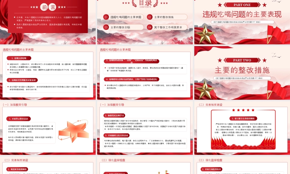 红色党政风关于违规吃喝问题的整改措施 .pptx