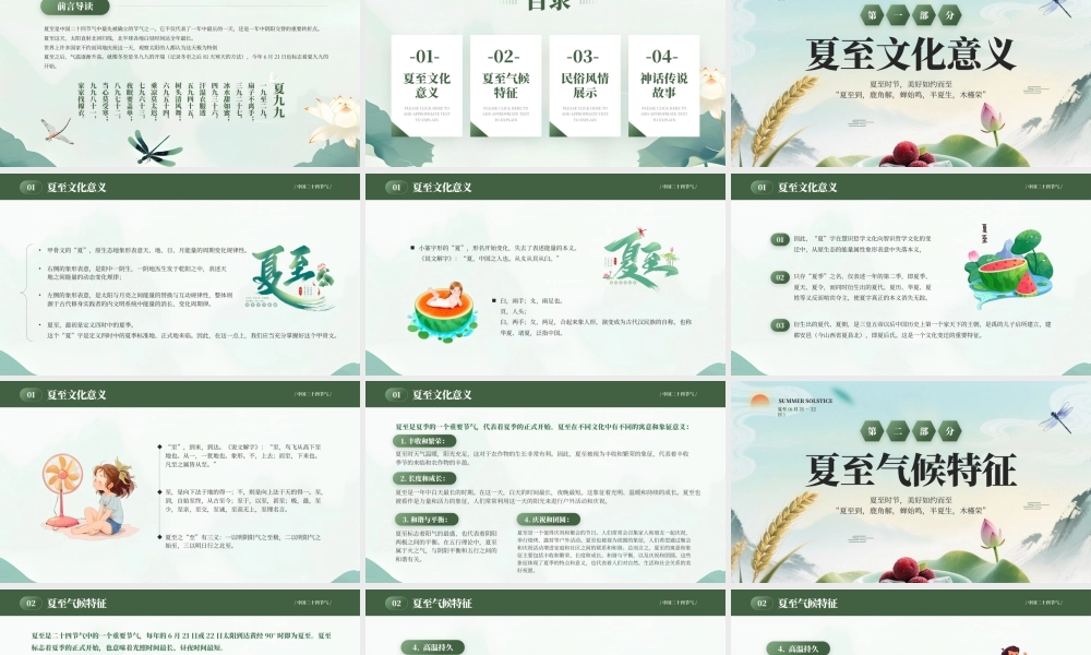 绿色中国风二十四节气之夏至.pptx