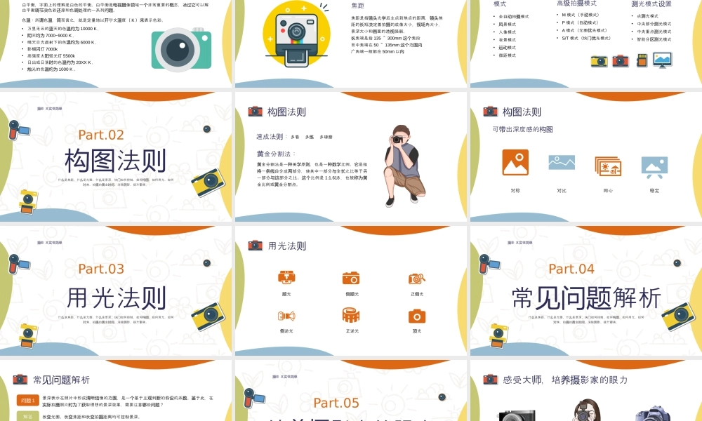 黄绿商务摄影技巧培训课件人像构图基础.pptx