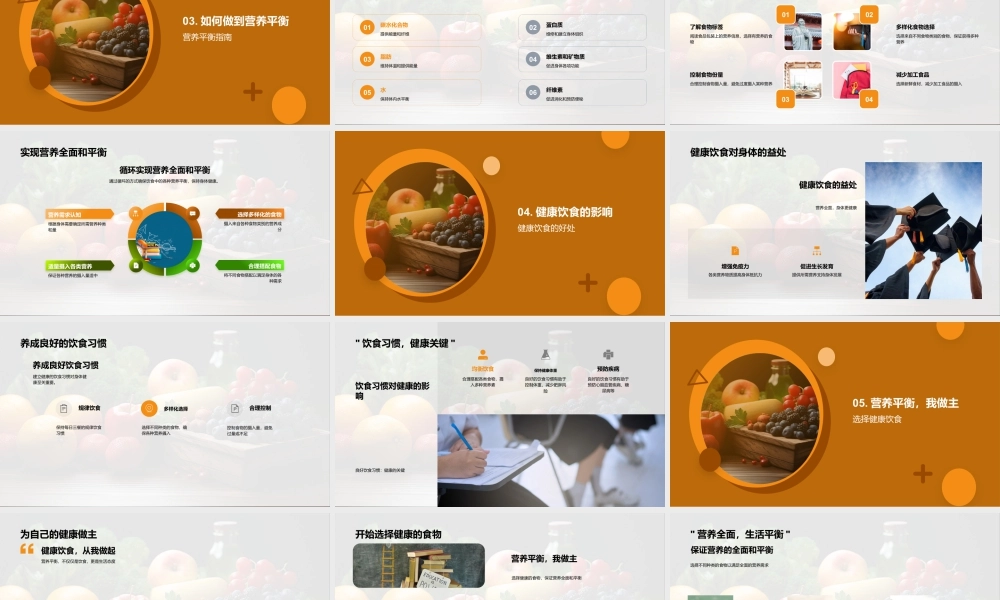 健康饮食营养平衡多样食物果蔬肉类均衡.pptx