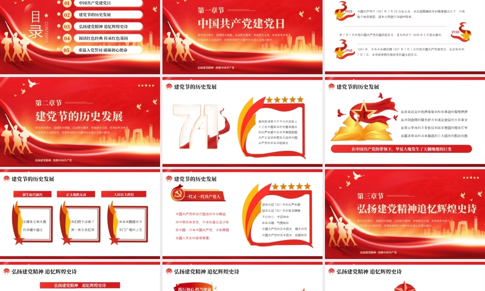 红色七一建党节宣传介绍.pptx