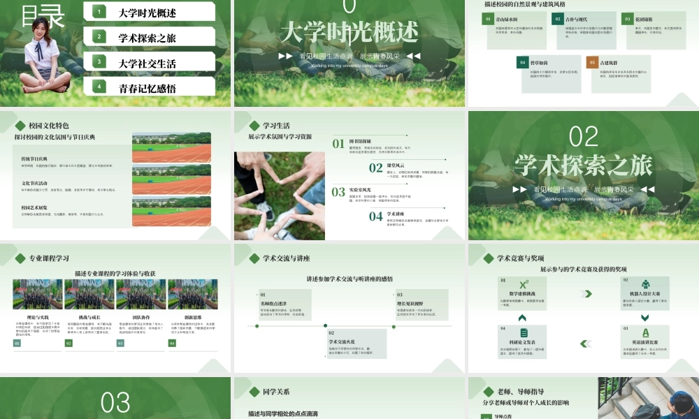 绿色简约我的大学生活简介.pptx