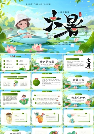 绿色画风大暑节气介绍.pptx