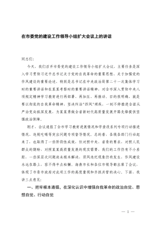 在党的建设工作领导小组扩大会议上的讲话+学习第二十一次集体学习时重要讲话精神研讨发言.docx