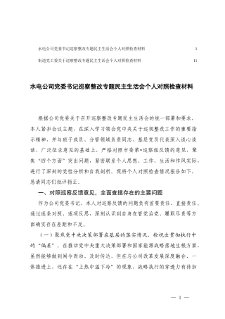 水电公司党委书记围绕聚焦决策部署在基层的落实情况检视出贯彻执行中的“偏差”、群众生产中的不正之风问题检视出宗旨意识上的“淡化”等四个聚焦存在的问题、原因分析及整改措施.docx