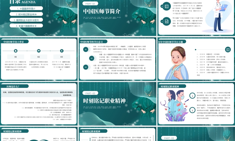 绿色简约医师节介绍 .pptx