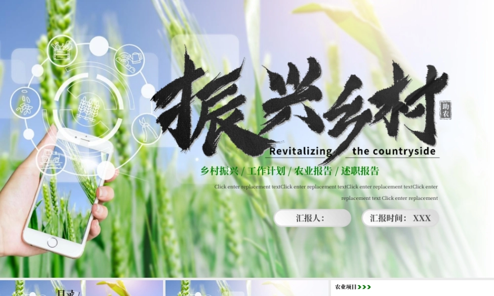 绿色简约振兴乡村项目计划书 .pptx