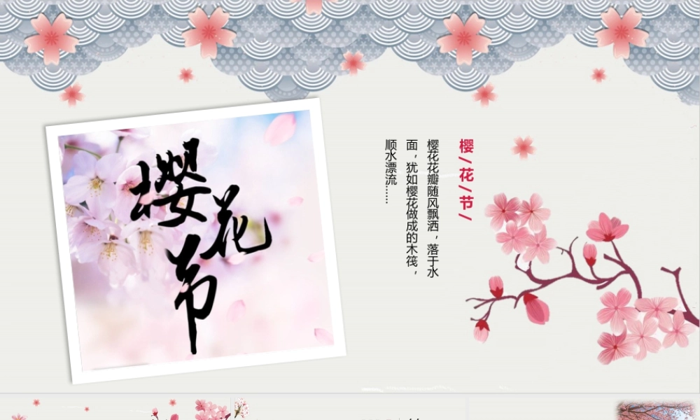 唯美素雅樱花背景的樱花节.pptx