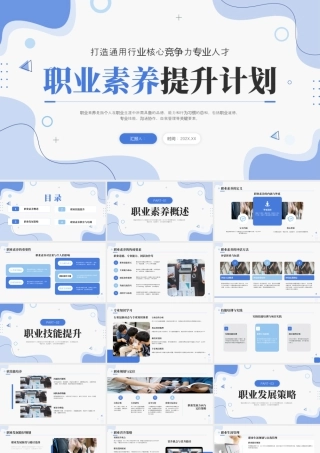 蓝色简约职业素养提升培训 .pptx