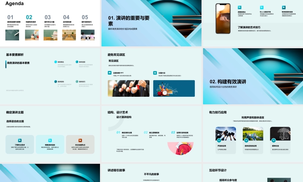 2025商务演讲技巧培训要素结构听众参与紧张讲台主题.pptx