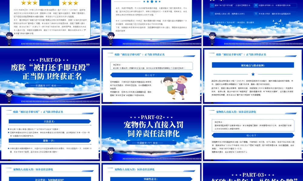 蓝色简约治安管理处罚法解读 .pptx