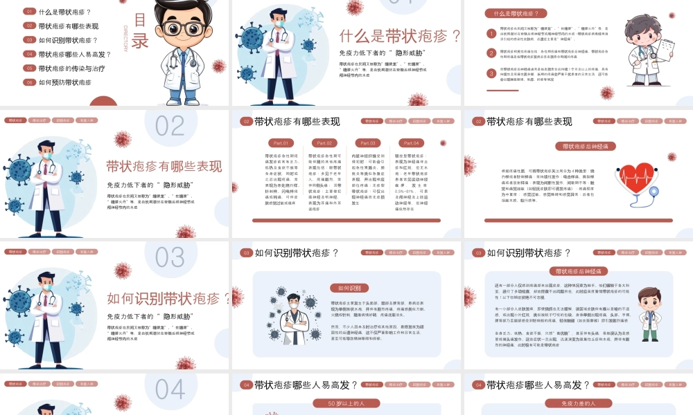 棕色卡通风带状疱疹预防知识.pptx