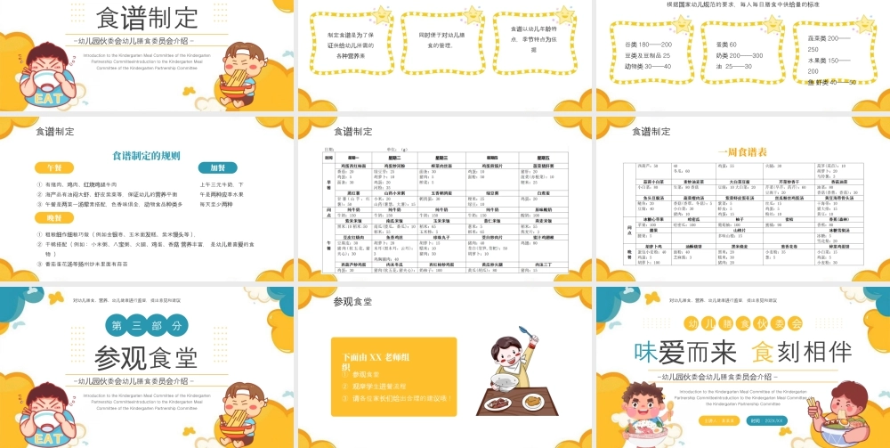 黄色卡通风幼儿膳食委员会介绍 .pptx